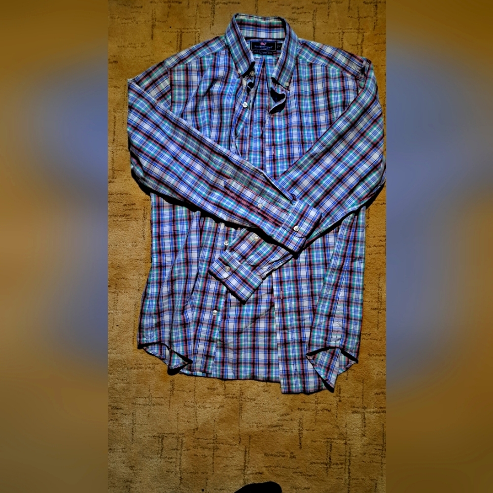 Medium Vineyard Vines Mens Slim Fit Tucker Shirt